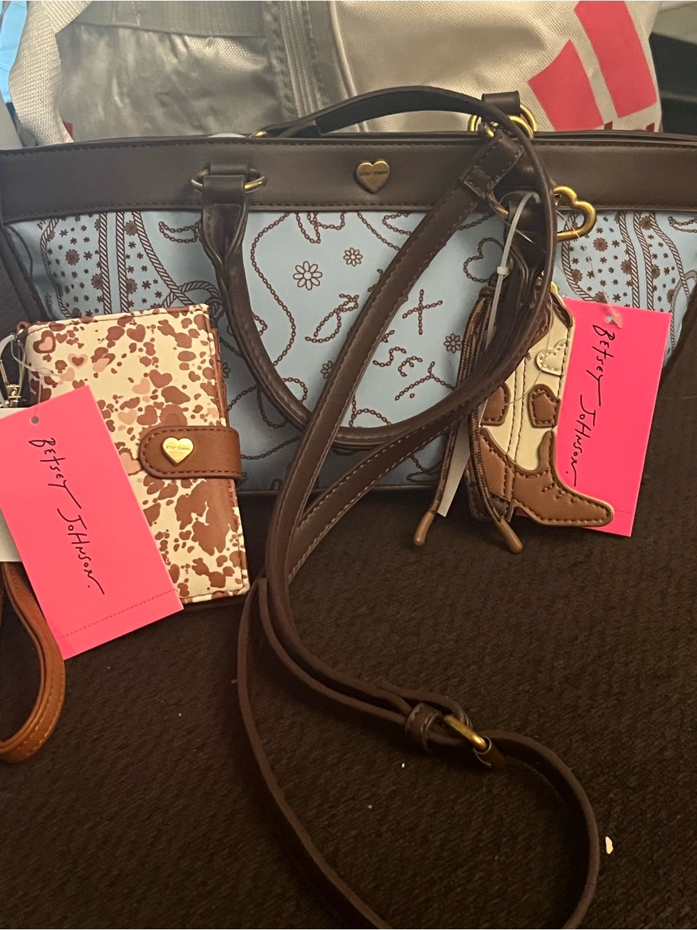torrid Brown & Light Blue Patterned Crossbody Satchel